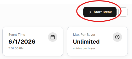 Start Break button on a break's details page
