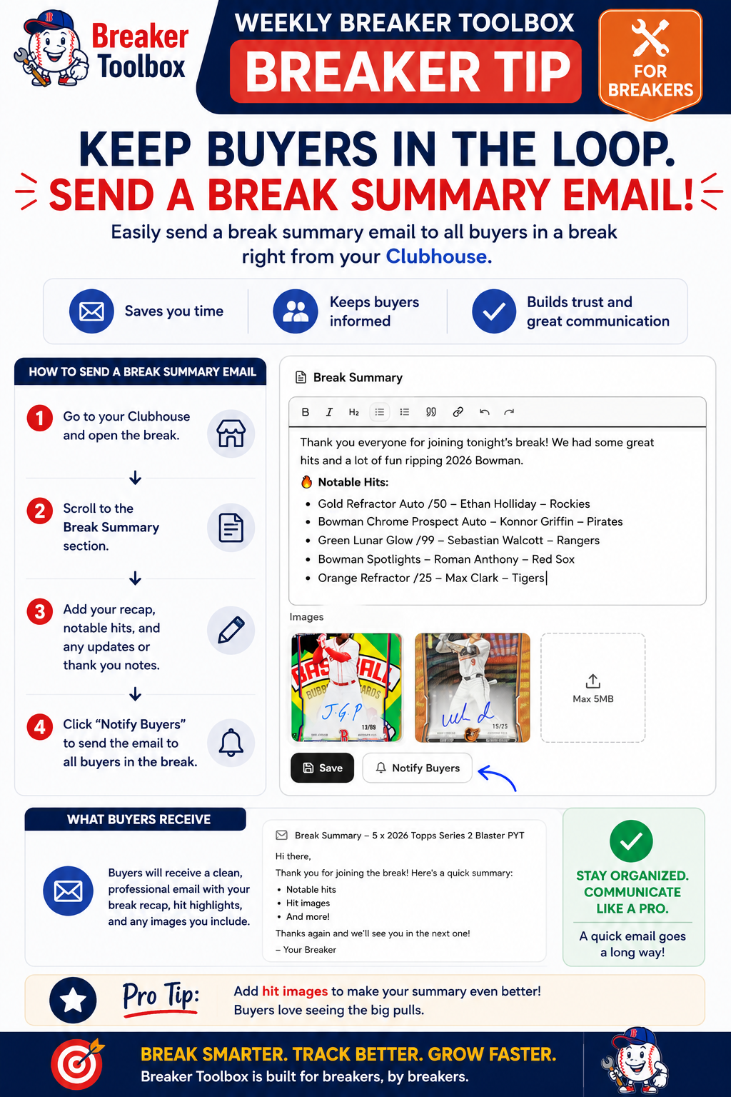 Send a break summary email