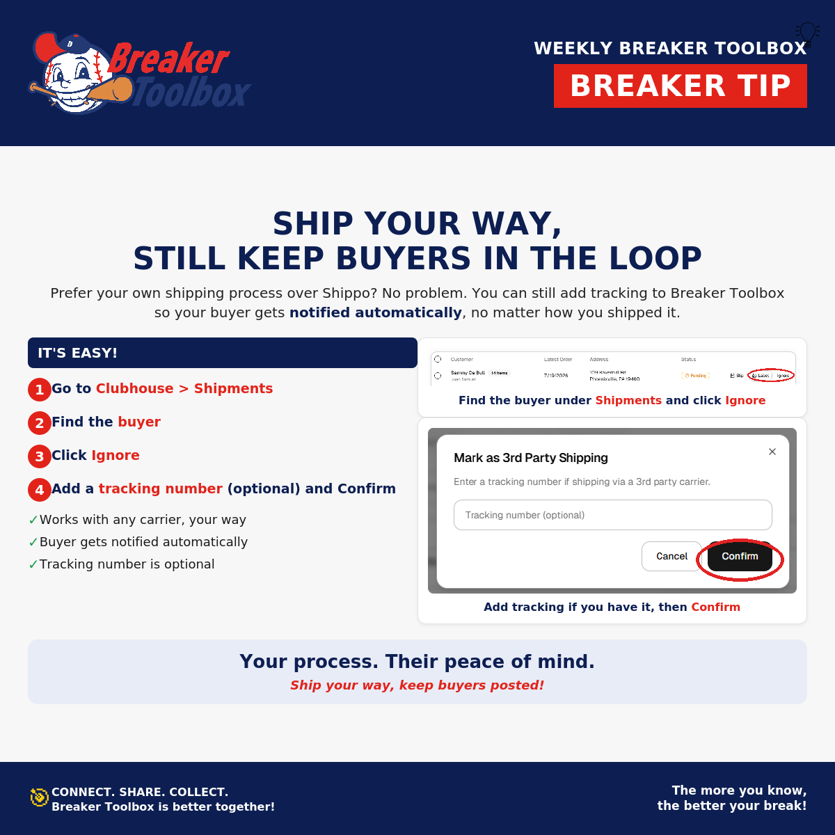 Add tracking even when you ship yourself