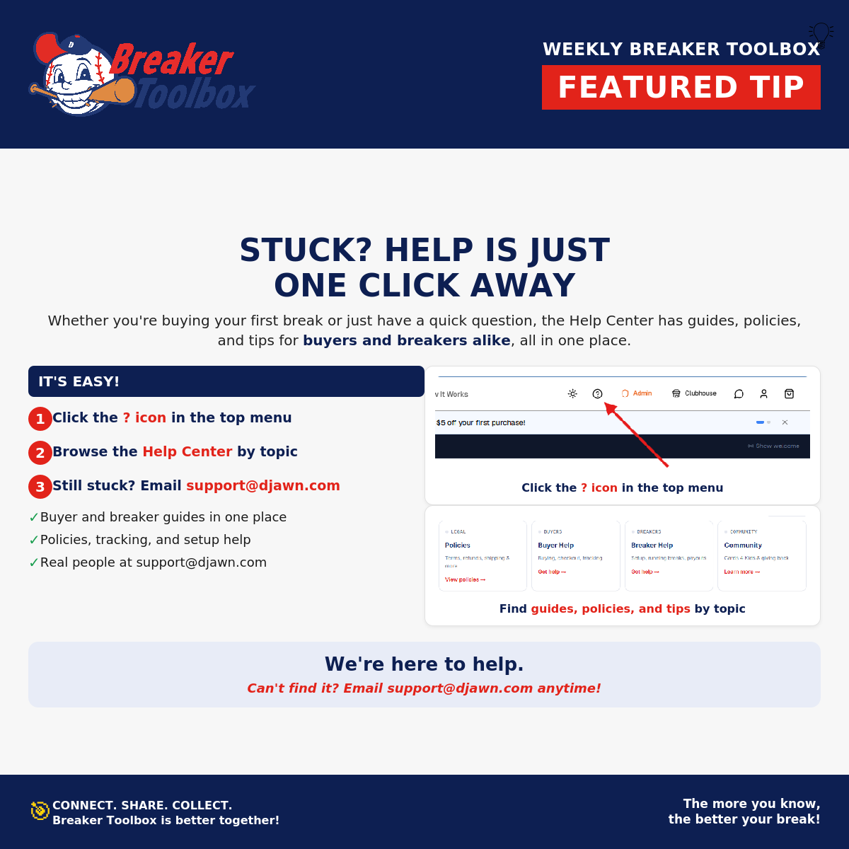 Stuck? Help is one click away